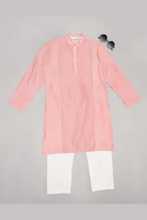 Pantaloons Boys Striped Mandarin Collar Long Sleeves Kurta With Pyjama