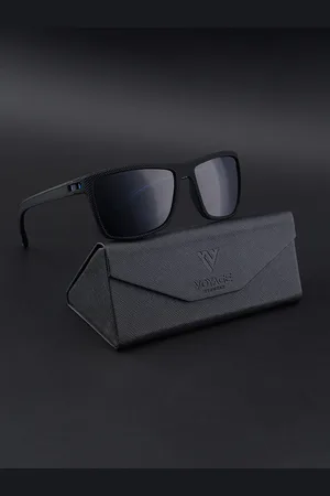 VOYAGE Unisex Black Lens & Black Wayfarer Sunglasses with Polarised and UV Protected Lens