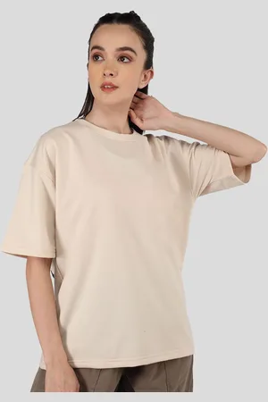 Roadster The Lifestyle Co. Women Solid Round Neck Cotton Oversized T-shirt