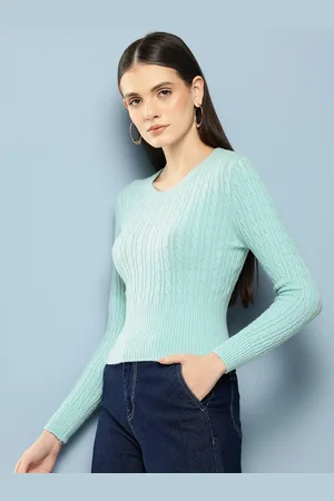 Chemistry Women Cable Knit Woollen Fitted Pullover