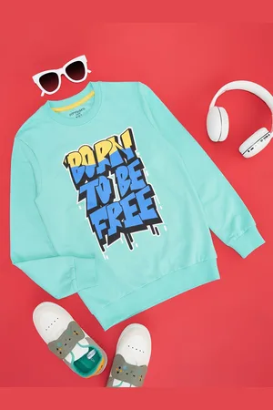 Pantaloons Boys Typography Printed Cotton Sweatshirt