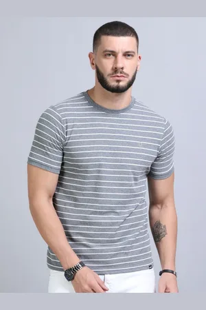 Bushirt Men Striped Round Neck T-shirt