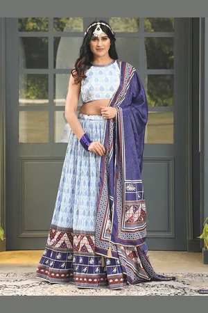 Jaipur Printed Semi-Stitched Lehenga & Unstitched Blouse With Dupatta