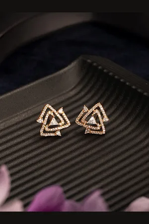 Saraf RS Jewellery Women Gold-Plated Star Shaped Studs Earrings