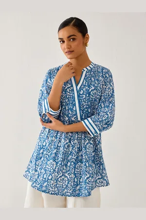 Ancestry Floral Printed Pure Cotton Kurti