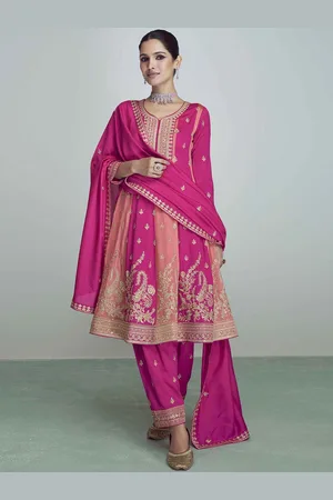 Jaipur Embroidered Art Silk Semi-Stitched Dress Material