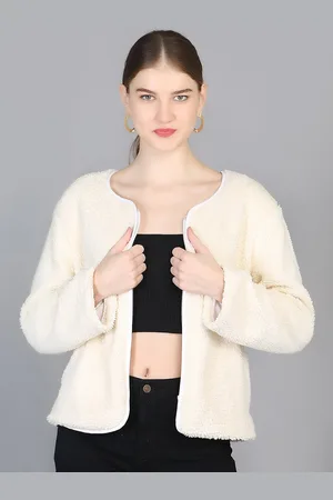 Chemistry Collarless Lightweight Cotton Open Front Jacket