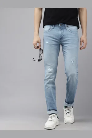 Pepe Jeans Men Vapour Slim Fit Mildly Distressed Light Fade Stretchable Jeans