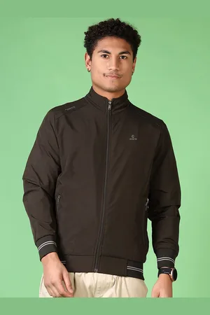 V-Mart Men Mock Collar Solid Cotton Casual Bomber Jacket