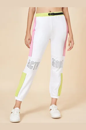 Pantaloons Girls Typography Printed Pure Cotton Mid-Rise Joggers