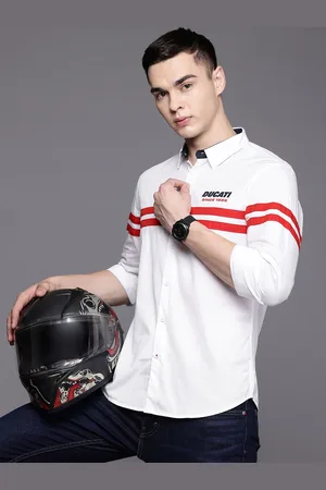 DUCATI Striped Regular Fit Pure Cotton Shirt