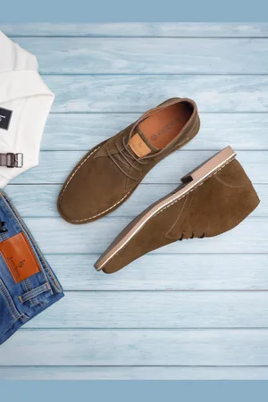LOUIS STITCH Men Mid-Top Solid Suede Desert Boots