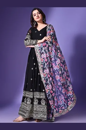 Ethnic Yard Women Floral Printed Georgette Kurta
