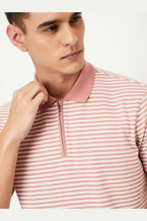 Max Collection Men Striped Polo Collar T-shirt