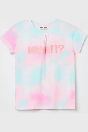 Lifestyle Girls Dyed Round Neck Cotton T-shirt