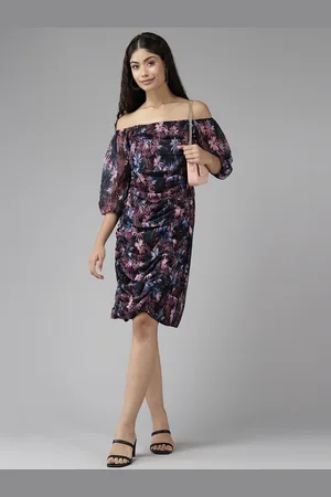 Roadster The Lifestyle Co Floral Printed Georgette A-Line Dress