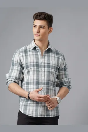 BRITISH CLUB Classic Slim Fit Tartan Checks Opaque Full Sleeves Casual Shirt