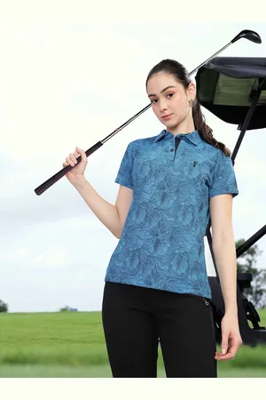 STELLERS Women Printed Polo Collar T-shirt