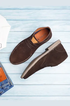 LOUIS STITCH Men Mid-Top Solid Suede Desert Boots