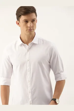 Invictus Men Easy Care White Solid Formal Shirt
