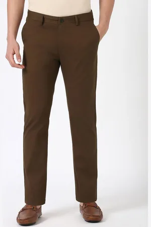 Peter England Men Cotton Super Slim Fit Trousers