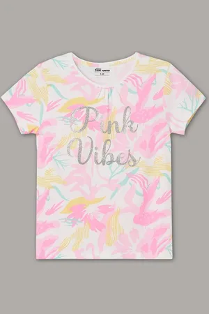 Lifestyle Girls Floral Printed Tropical Pockets T-shirt