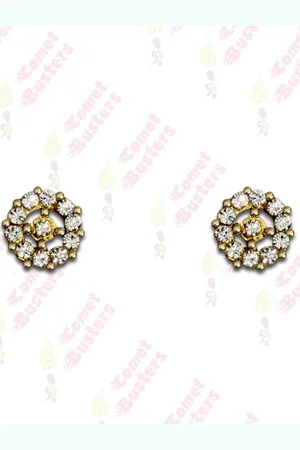 Comet Busters Gold-Plated Contemporary Non Piercing Self Adhesive Studs Earring