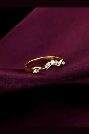 GIVA Mysteries Of Life 18KT Gold Diamond Studded Finger Ring-2.44 m