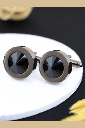 PELUCHE Men Grey Onyx Cufflinks