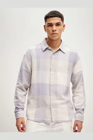 The Bear House Men Checked Oversized Pure Cotton Casual Shirt