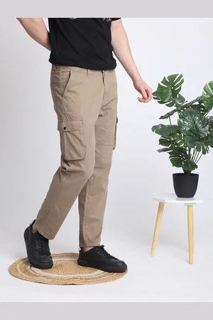 IVOC Men Cotton Regular fit Mid-rise Pure Cotton Cargos Trouser