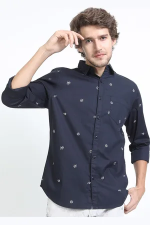 Ketch Men Navy Blue Slim Fit Casual Shirt