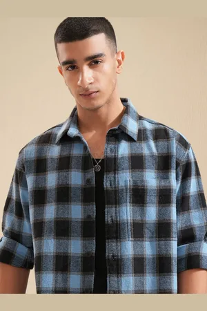 Highlander Men Oversized Textured Dobby Oversized Overshirt