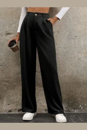 Broadstar Women Smart High-Rise Pleated Korean Pants Trousers