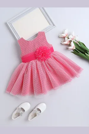 The Magic Wand Girls Self Design Fit & Flare Knee Length Dress