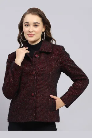 Monte Carlo Women Regular Fit Self Design Overcoat