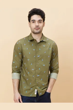 Being Human Slim Fit Conversational Print Spread Collar Long Sleeves Casual Shirt