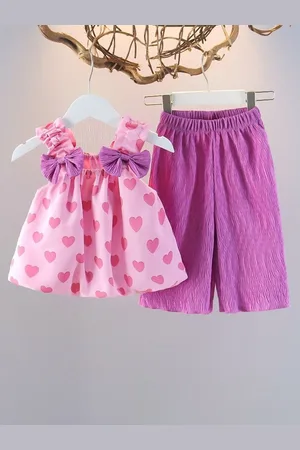 YK Girls Printed Top with Trousers