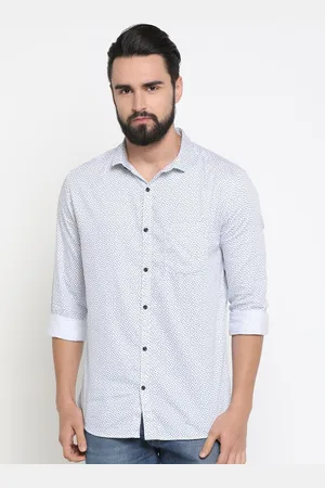 SHOWOFF Men Standard Slim Fit Spread Collar Micro Ditsy Printed Cotton Casual Shirt