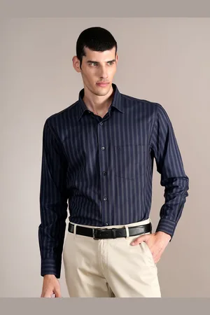 CANTABIL Men Spread Collar Vertical Striped Cotton Formal Shirt