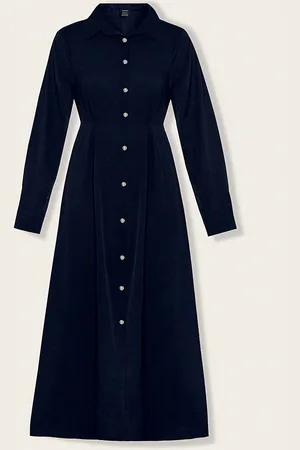 LULU & SKY Women Shirt Collar Button Detailed Shirt Midi Dress
