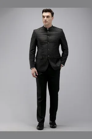 Park Avenue Self Design Mandarin Collar 2 Piece Party Suit