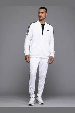 adidas Striped Detail Drop-Shoulder Sleeves 3S Plain Jacket with Joggers