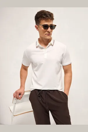 The Bear House Men Solid Polo Collar T-shirt