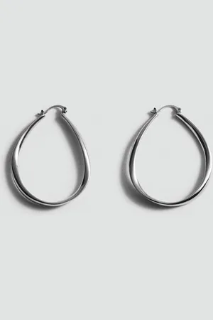 MANGO Oval -Shaped Hoop Earrings