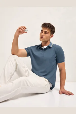 The Bear House Men Solid Polo Collar T-shirt