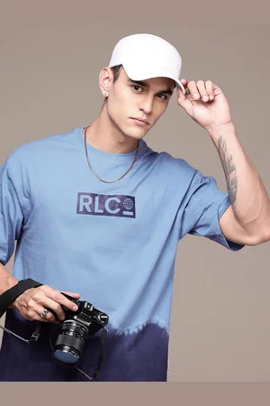 Roadster The Life Co. Tie and Dye Drop-Shoulder Sleeves Pure Cotton Relaxed Fit T-shirt