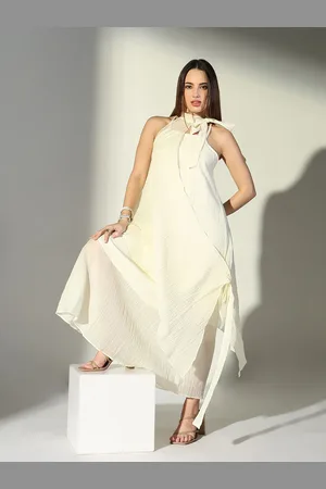 SHOWOFF Women A-Line Shoulder Straps Maxi Dress With Drape Over