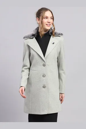 Monte Carlo Women Regular Fit Spread Collar Full Sleeves Overcoat