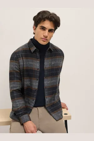The Bear House Men Slim Fit Opaque Checked Casual Shirt